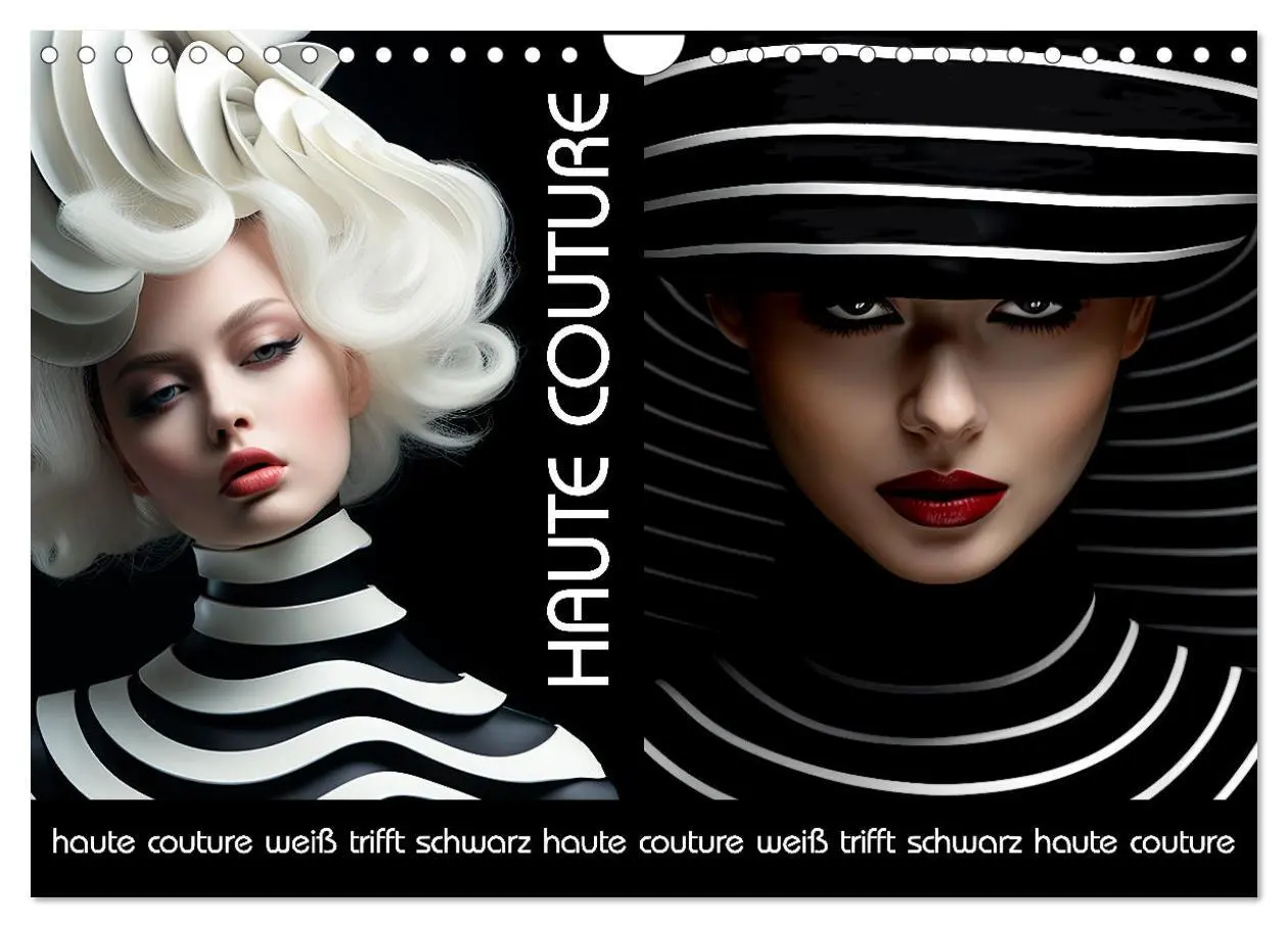 Cover: 9783457351390 | Haute Couture - Weiß trifft Schwarz (Wandkalender 2026 DIN A4...