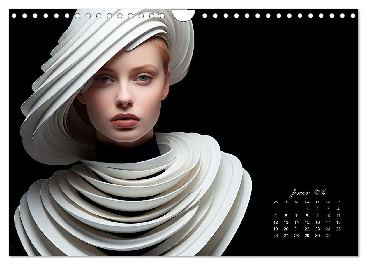 Bild: 9783457351390 | Haute Couture - Weiß trifft Schwarz (Wandkalender 2026 DIN A4...