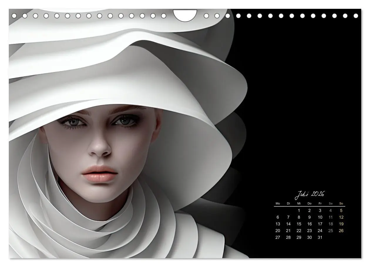 Bild: 9783457351390 | Haute Couture - Weiß trifft Schwarz (Wandkalender 2026 DIN A4...
