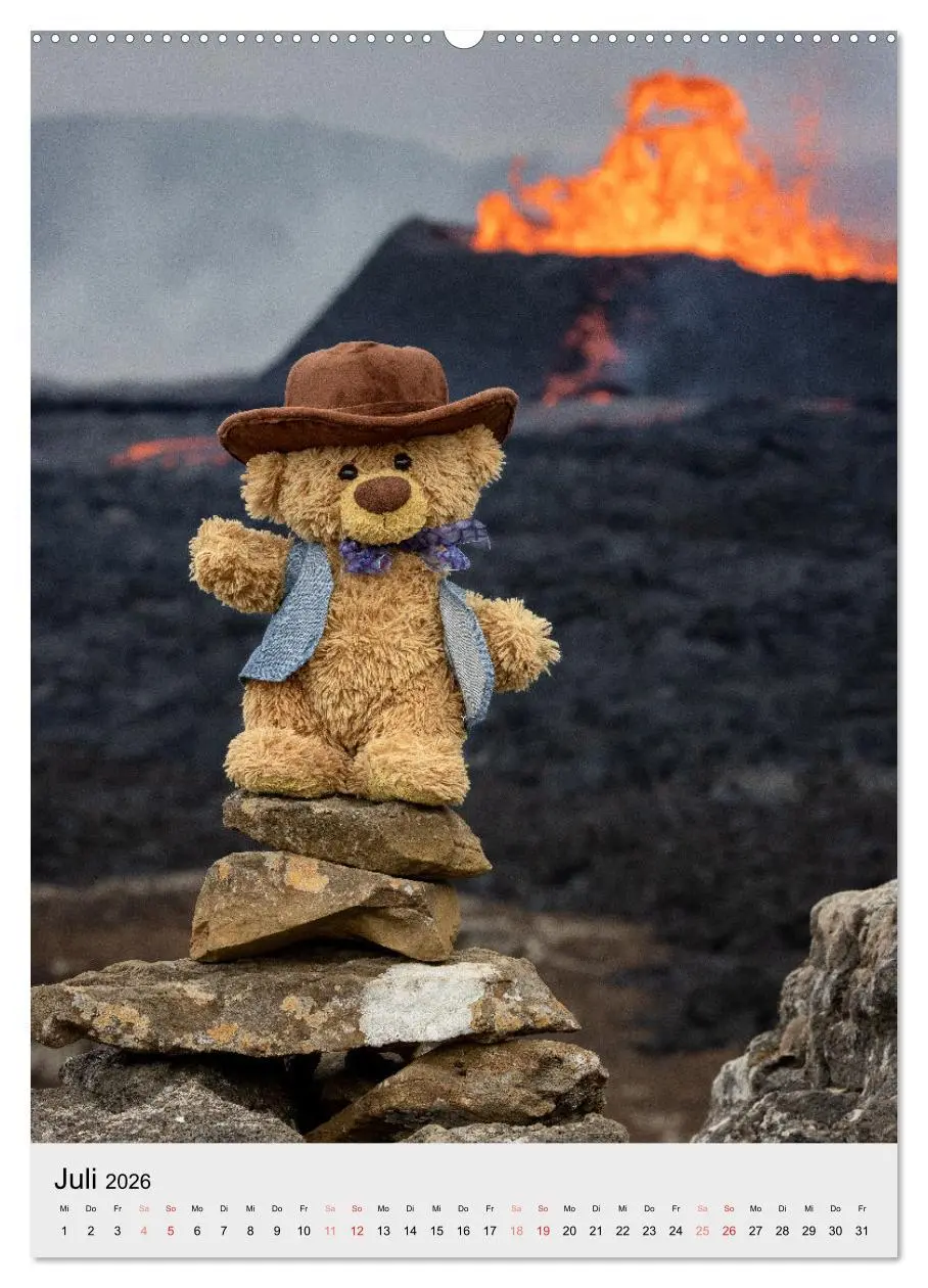 Bild: 9783516371390 | Travelling Teddy in Island (Wandkalender 2026 DIN A2 hoch),...