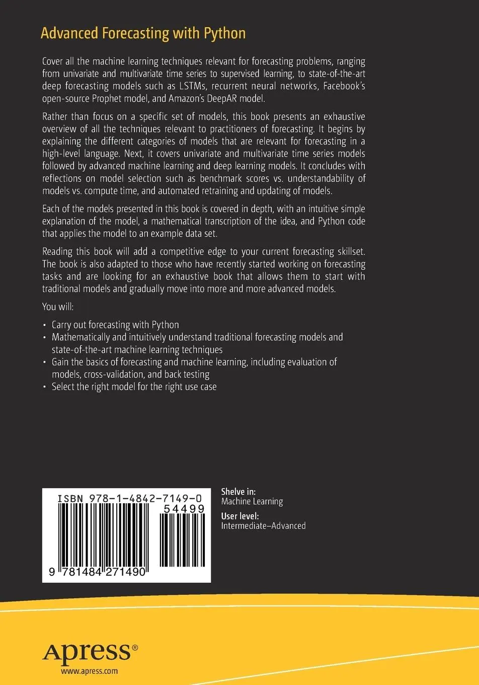 Rückseite: 9781484271490 | Advanced Forecasting with Python | Joos Korstanje | Taschenbuch | xvii