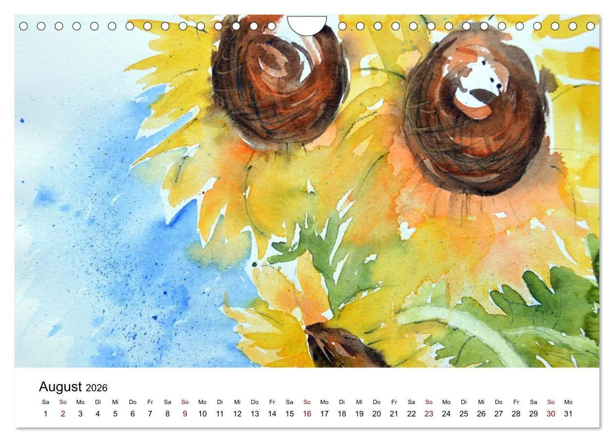 Bild: 9783457341490 | Blumen-Aquarelle (Wandkalender 2026 DIN A4 quer), CALVENDO...