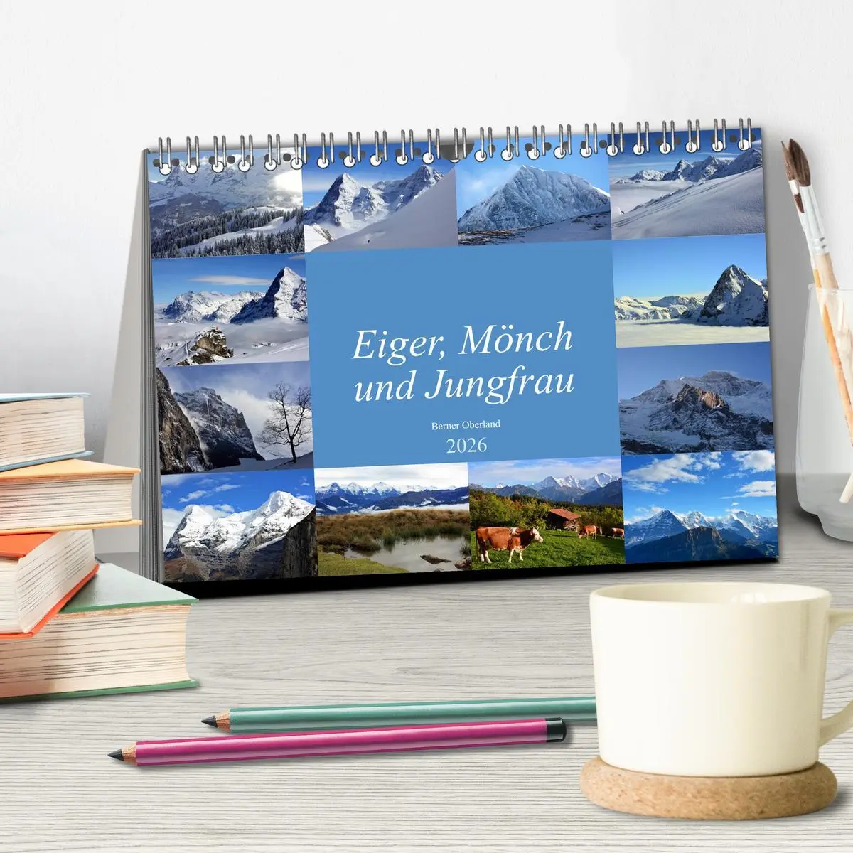 Bild: 9783457891490 | Eiger, Mönch und Jungfrau 2026 (Tischkalender 2026 DIN A5 quer),...
