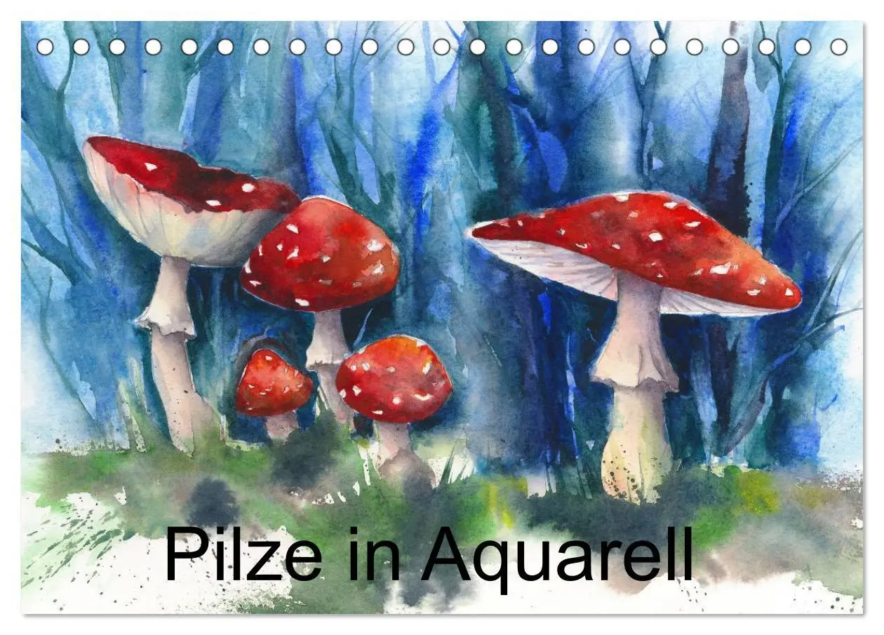 Cover: 9783516051490 | Pilze in Aquarell (Tischkalender 2026 DIN A5 quer), CALVENDO...