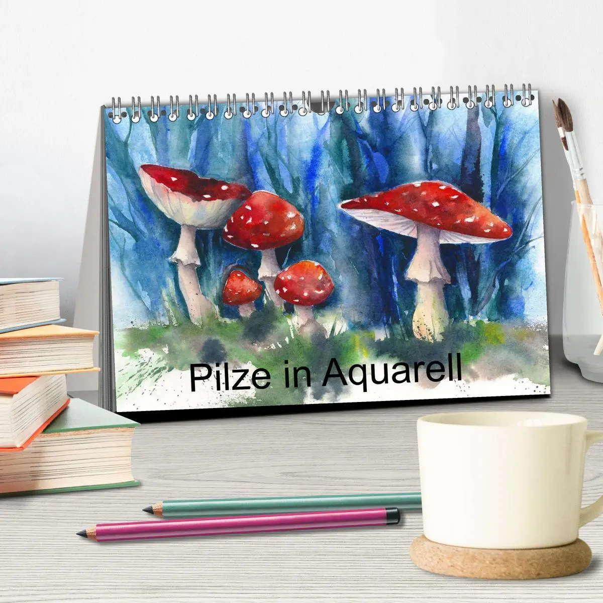 Bild: 9783516051490 | Pilze in Aquarell (Tischkalender 2026 DIN A5 quer), CALVENDO...