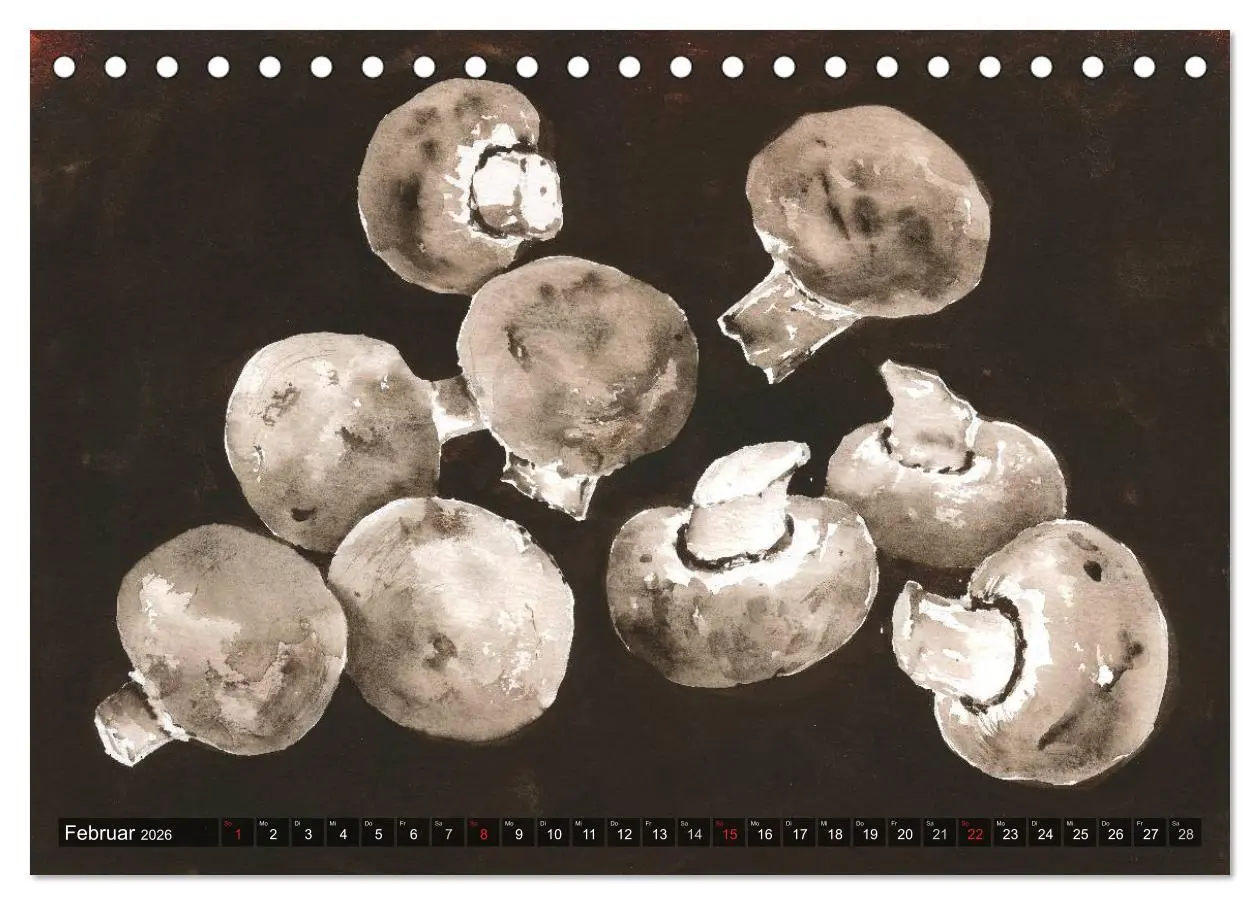 Bild: 9783516051490 | Pilze in Aquarell (Tischkalender 2026 DIN A5 quer), CALVENDO...