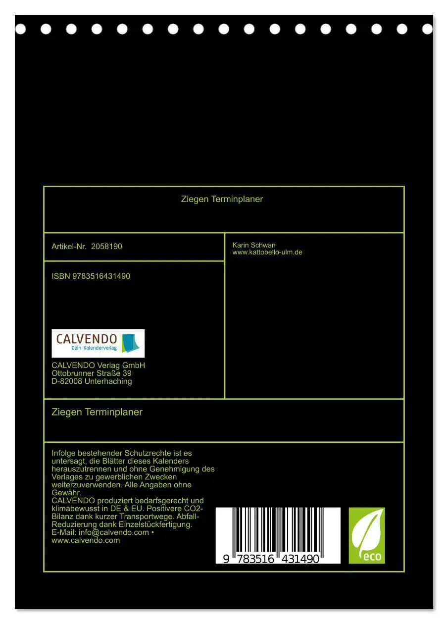 Bild: 9783516431490 | Ziegen Terminplaner (Tischkalender 2026 DIN A5 hoch), CALVENDO...
