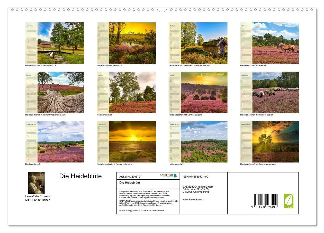 Bild: 9783569521490 | Die Heideblüte (Wandkalender 2027 DIN A2 quer), CALVENDO...