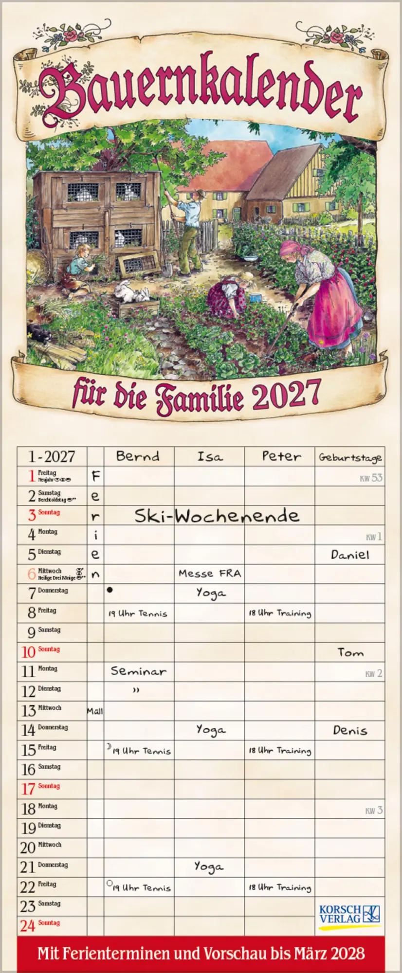 Cover: 9783819301490 | Bauernkalender 2027 | Verlag Korsch | Kalender | 14 S. | Deutsch