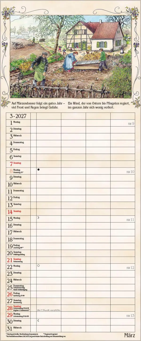 Bild: 9783819301490 | Bauernkalender 2027 | Verlag Korsch | Kalender | 14 S. | Deutsch