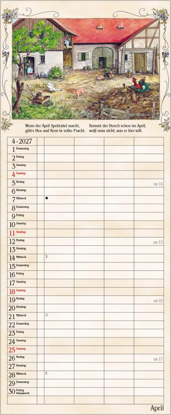 Bild: 9783819301490 | Bauernkalender 2027 | Verlag Korsch | Kalender | 14 S. | Deutsch