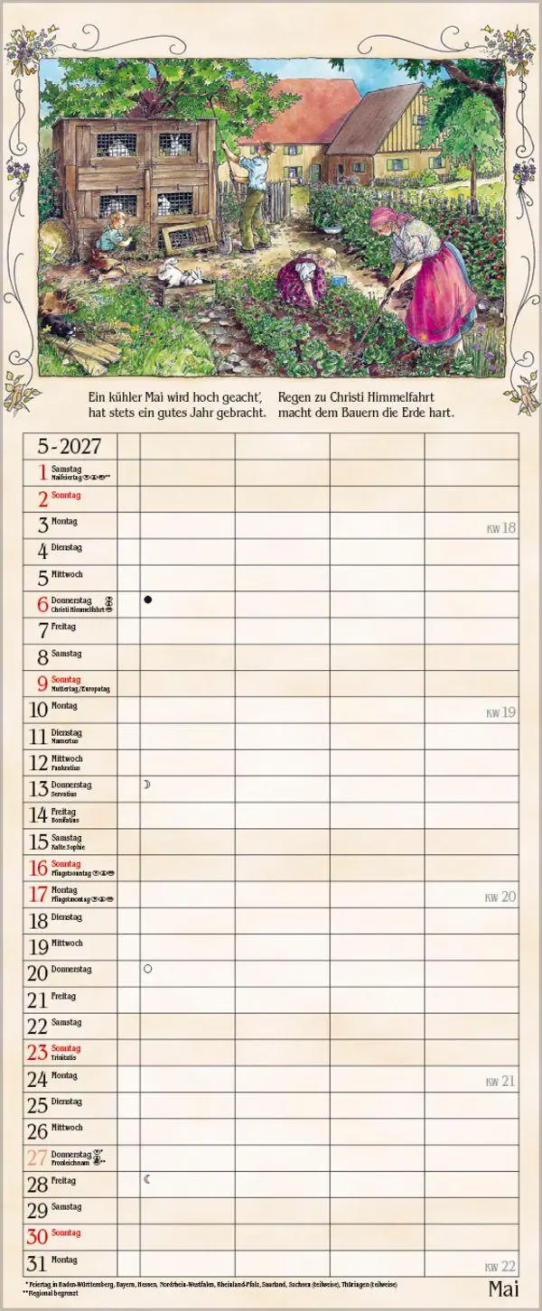 Bild: 9783819301490 | Bauernkalender 2027 | Verlag Korsch | Kalender | 14 S. | Deutsch
