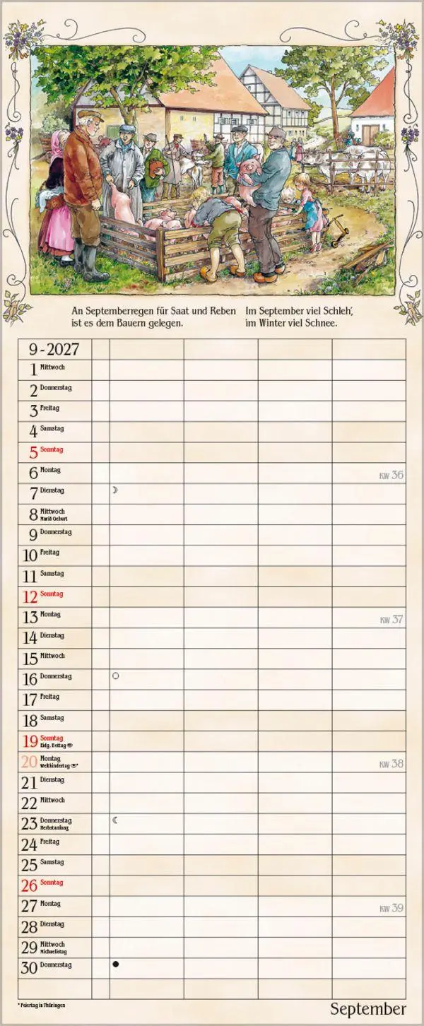 Bild: 9783819301490 | Bauernkalender 2027 | Verlag Korsch | Kalender | 14 S. | Deutsch