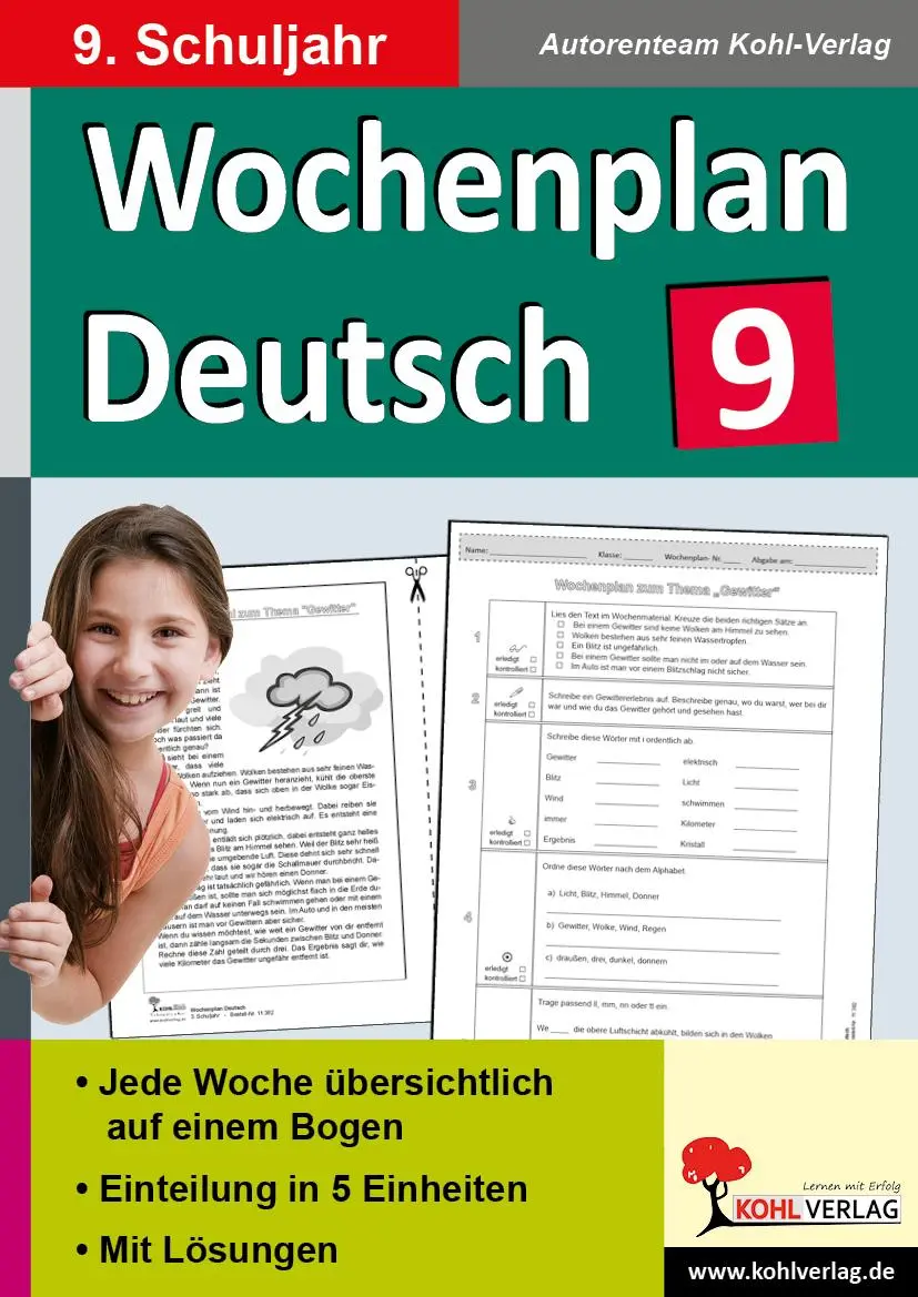 Cover: 9783960401490 | Wochenplan Deutsch / Klasse 9 | Taschenbuch | Wochenplan | 80 S.