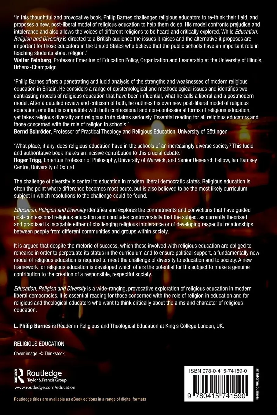 Rückseite: 9780415741590 | Education, Religion and Diversity | L. Philip Barnes | Taschenbuch