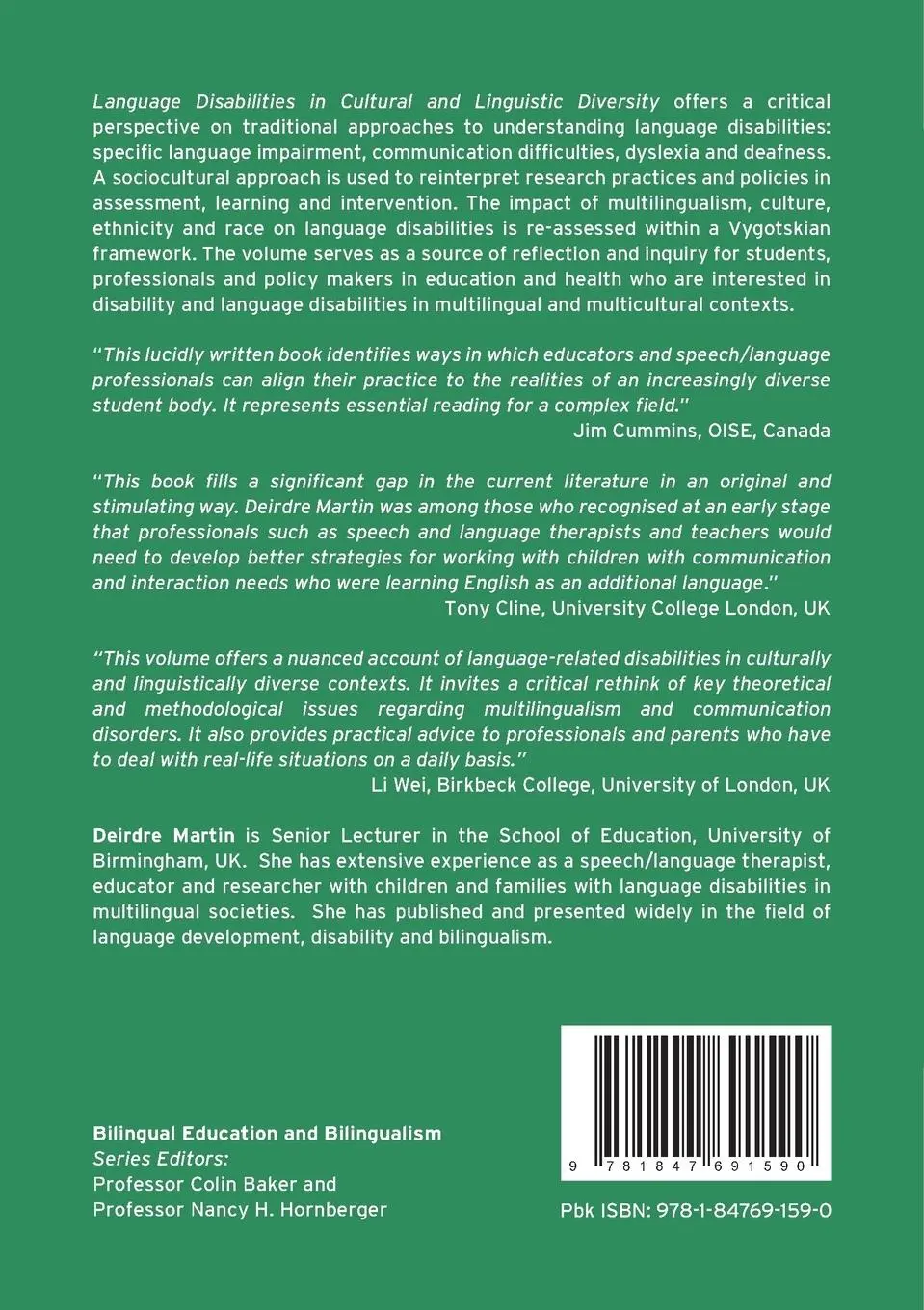 Rückseite: 9781847691590 | Language Disabilities in Cultural and Linguistic Diversity | Martin