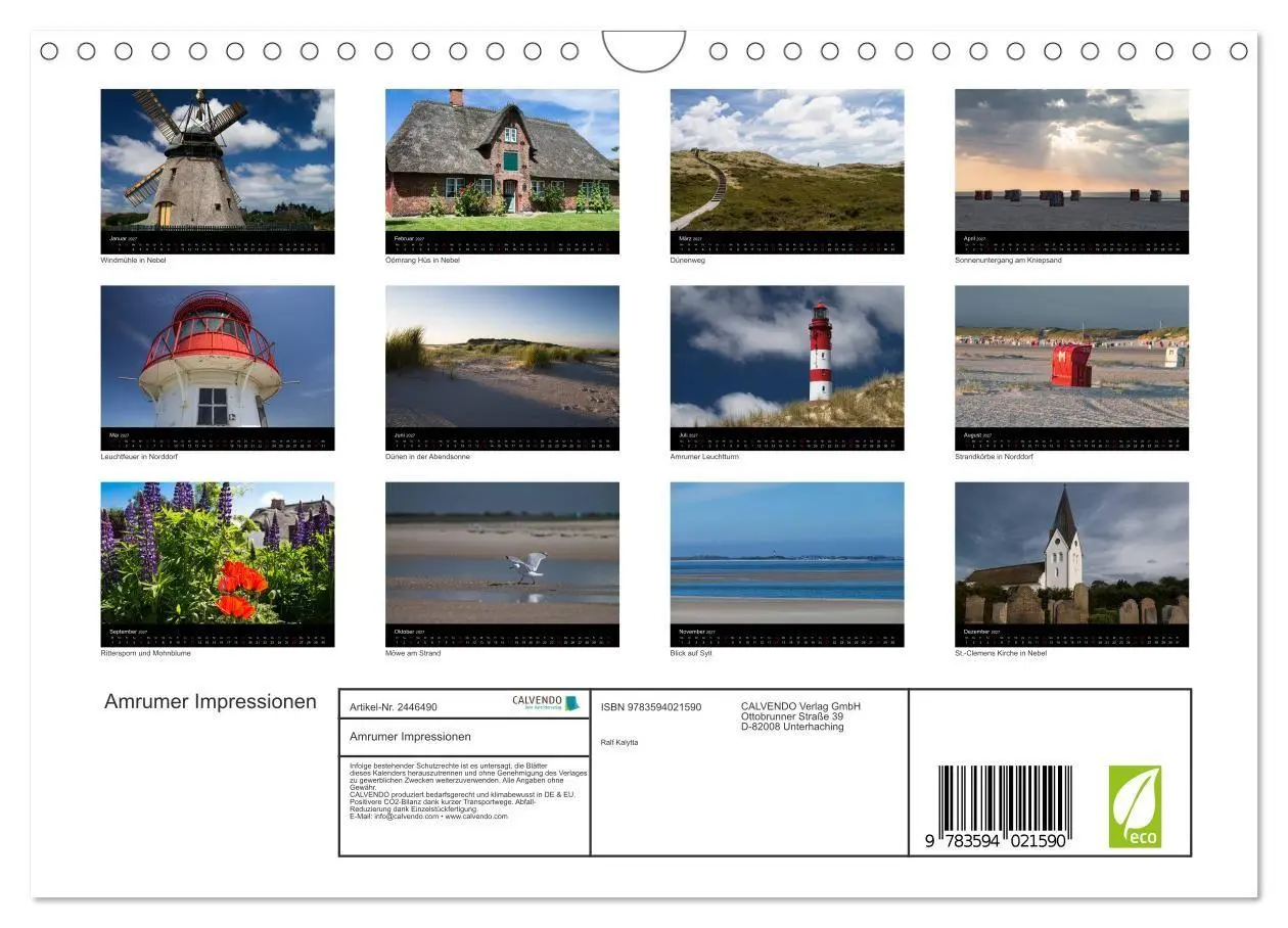 Bild: 9783594021590 | Amrumer Impressionen (Wandkalender 2027 DIN A4 quer), CALVENDO...