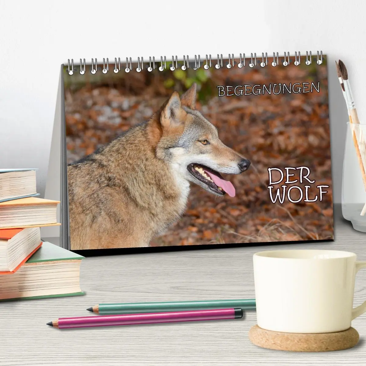 Bild: 9783457871690 | Begegnungen DER WOLF (Tischkalender 2026 DIN A5 quer), CALVENDO...