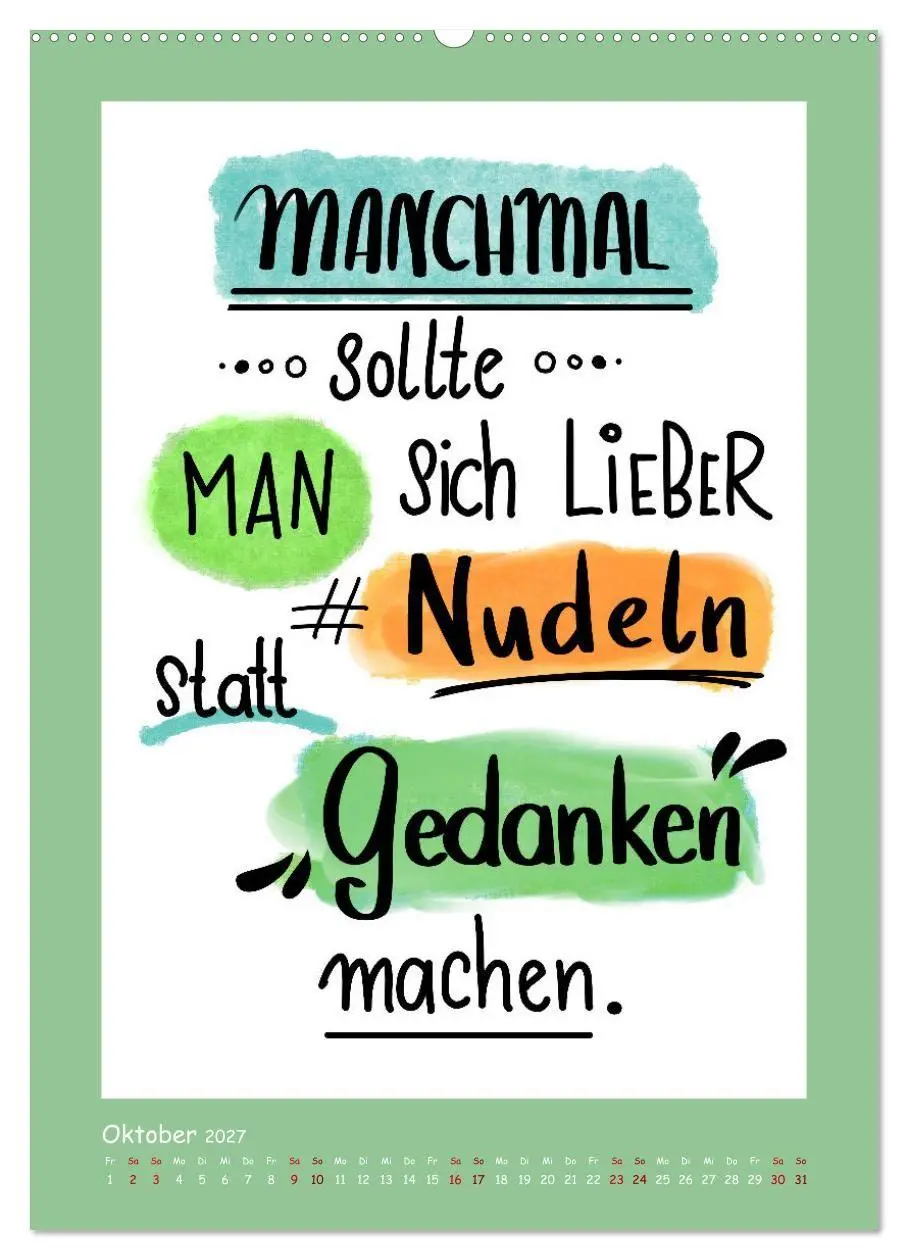 Bild: 9783569121690 | Nachgedacht-Sprüche und Zitate (Wandkalender 2027 DIN A2 hoch),...