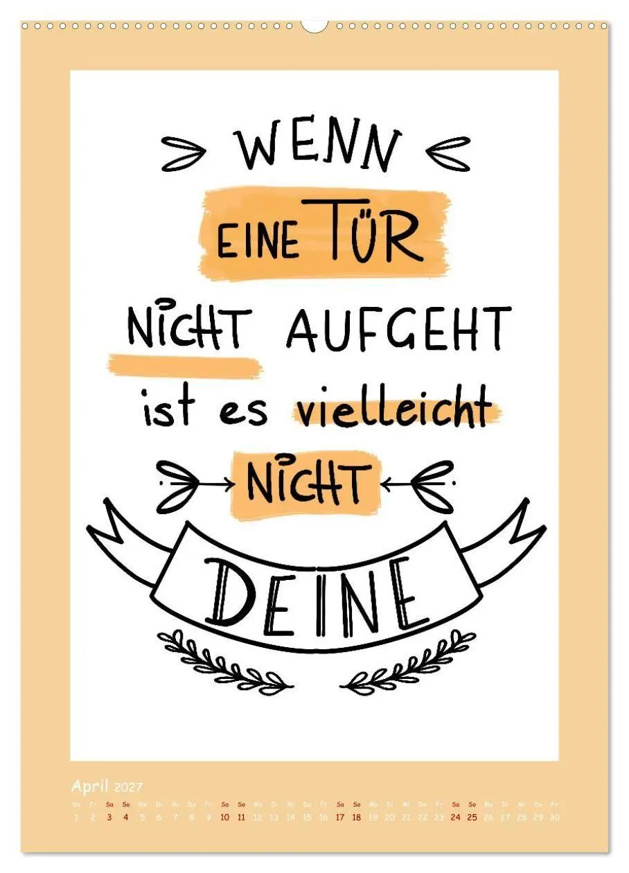 Bild: 9783569121690 | Nachgedacht-Sprüche und Zitate (Wandkalender 2027 DIN A2 hoch),...