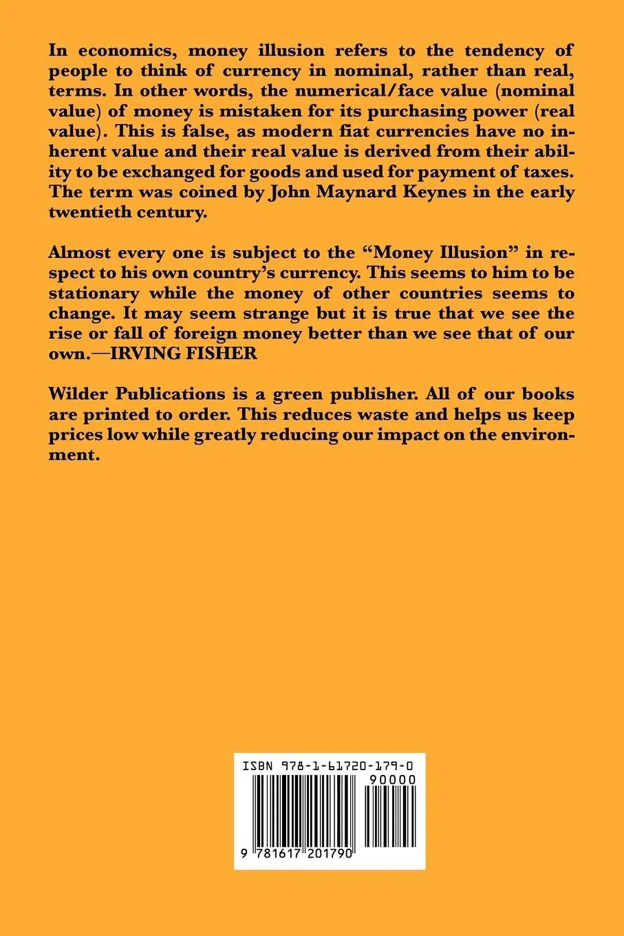 Rückseite: 9781617201790 | The Money Illusion | Irving Fisher | Taschenbuch | Englisch | 2011