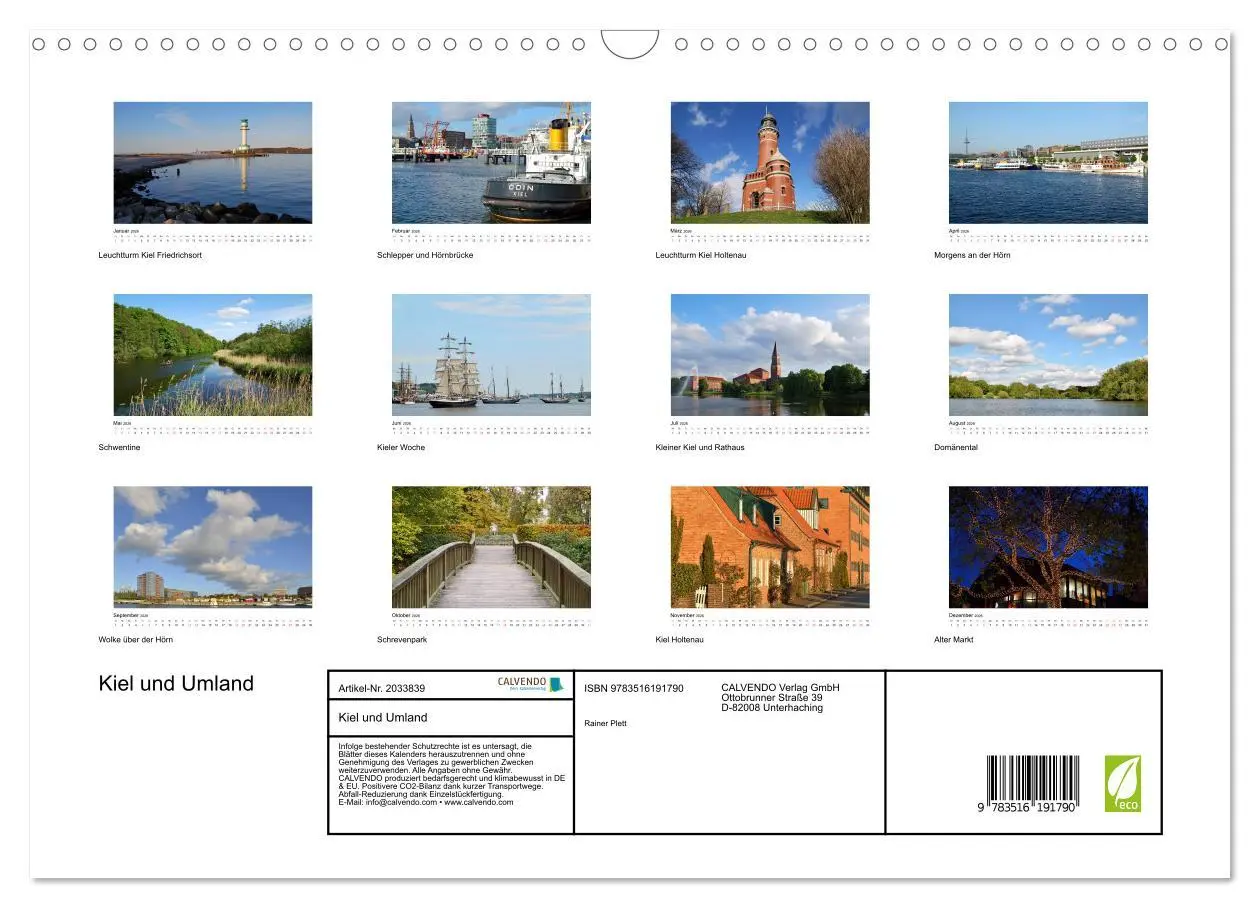 Bild: 9783516191790 | Kiel und Umland (Wandkalender 2026 DIN A3 quer), CALVENDO...
