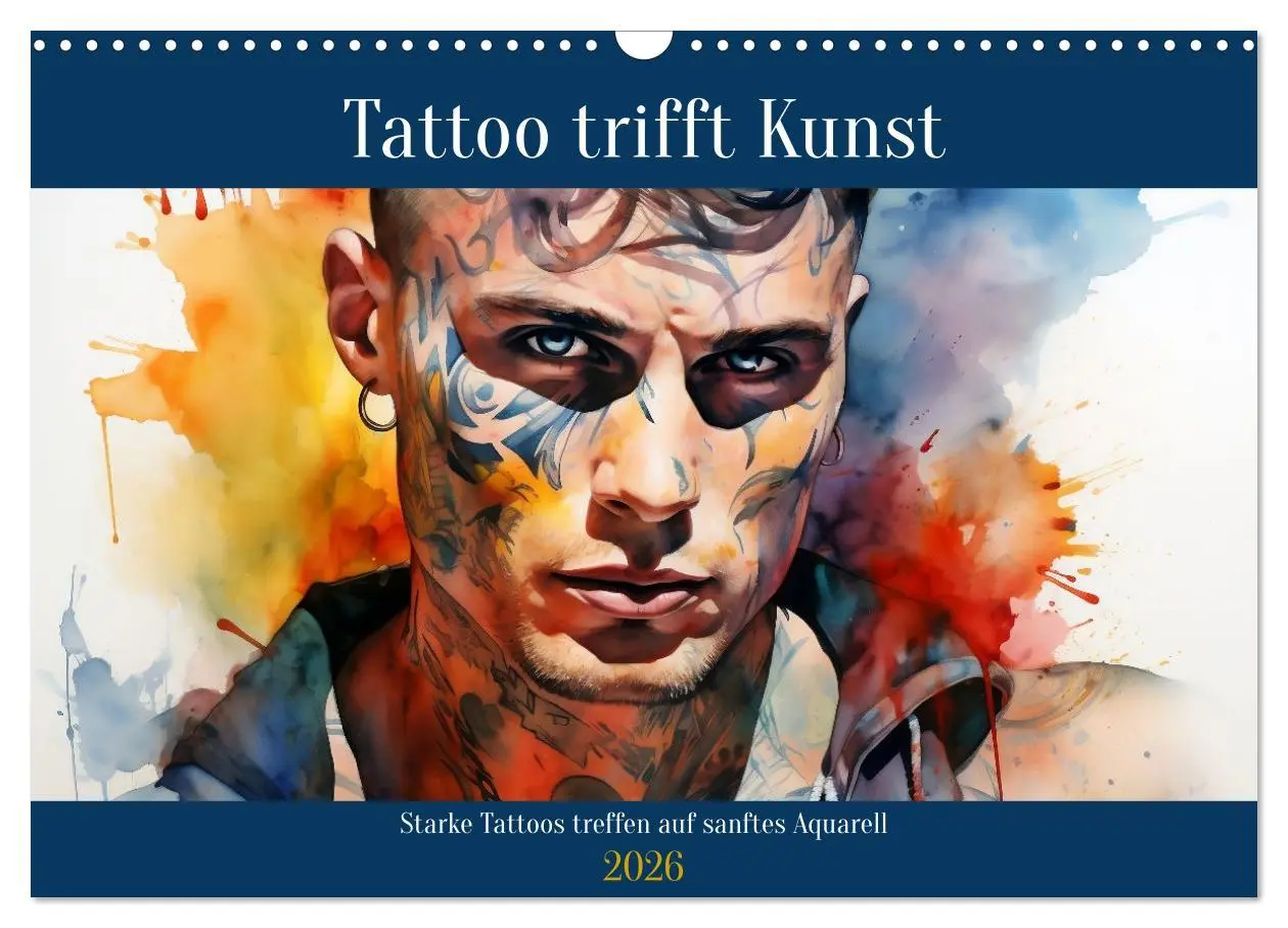 Cover: 9783457471890 | Tattoo trifft Kunst (Wandkalender 2026 DIN A3 quer), CALVENDO...