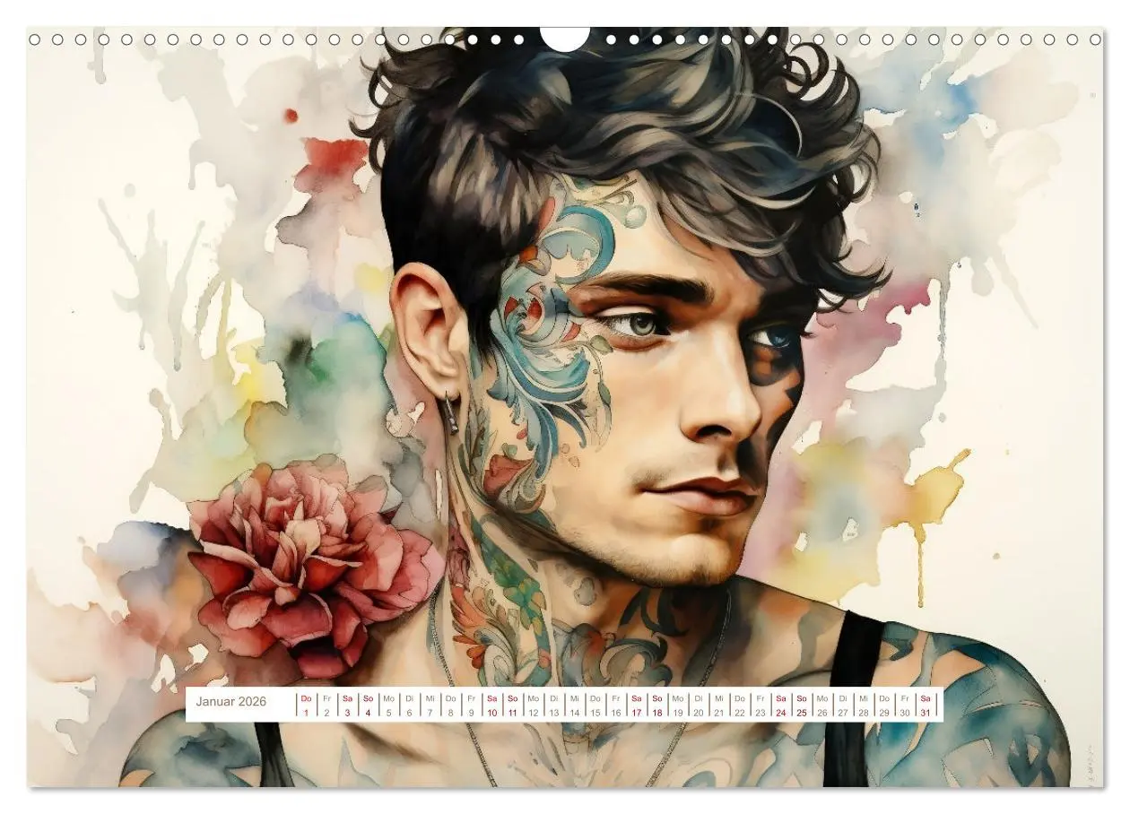 Bild: 9783457471890 | Tattoo trifft Kunst (Wandkalender 2026 DIN A3 quer), CALVENDO...