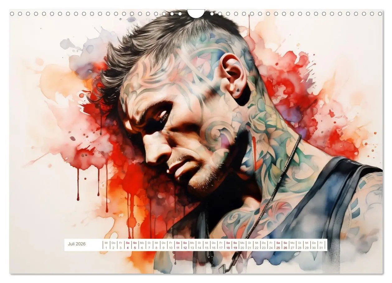 Bild: 9783457471890 | Tattoo trifft Kunst (Wandkalender 2026 DIN A3 quer), CALVENDO...