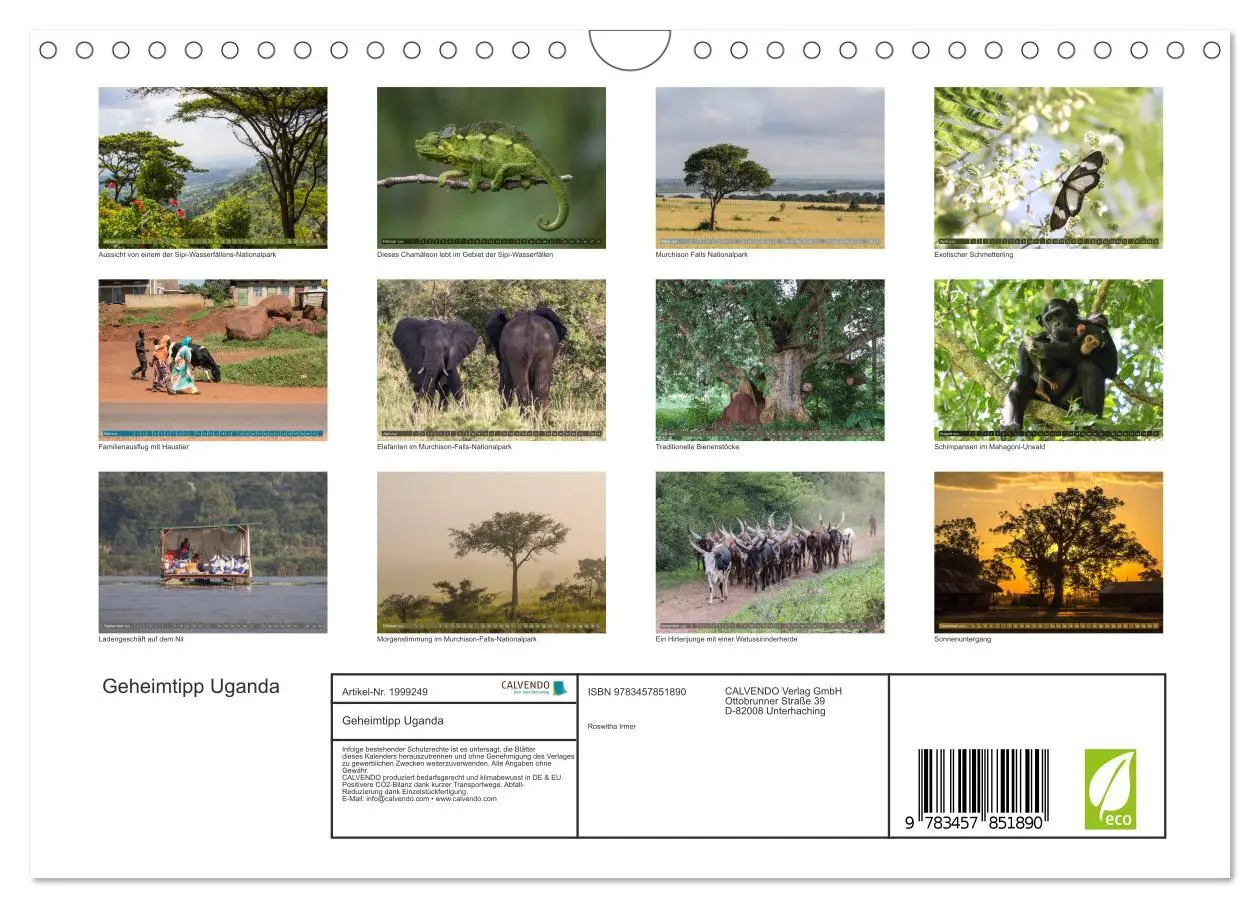 Bild: 9783457851890 | Geheimtipp Uganda (Wandkalender 2026 DIN A4 quer), CALVENDO...