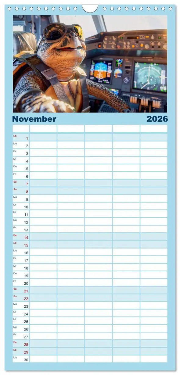 Bild: 9783516491890 | Familienplaner 2026 - Der tierisch lustige Piloten-Kalender mit 5...
