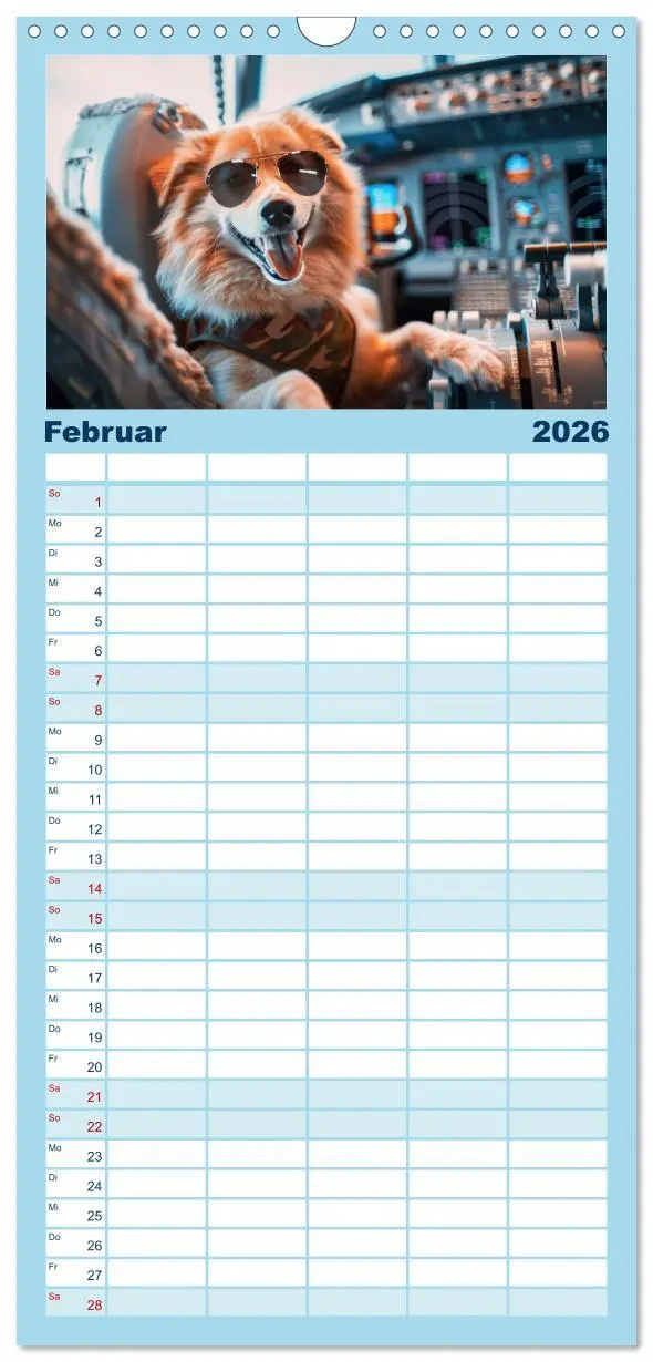 Bild: 9783516491890 | Familienplaner 2026 - Der tierisch lustige Piloten-Kalender mit 5...