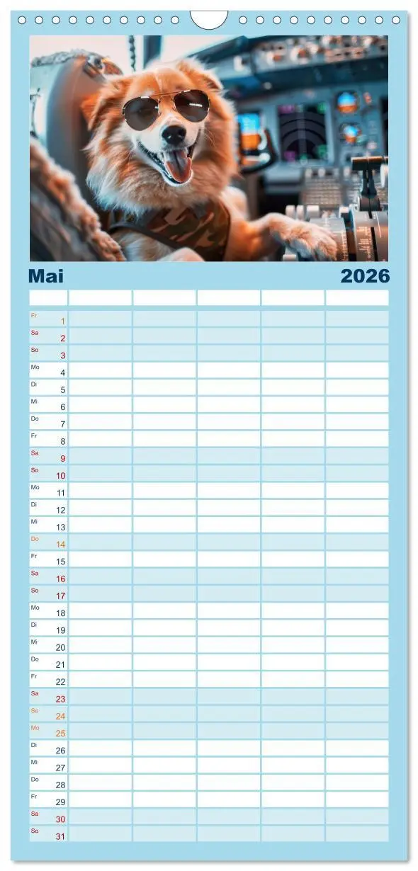 Bild: 9783516491890 | Familienplaner 2026 - Der tierisch lustige Piloten-Kalender mit 5...