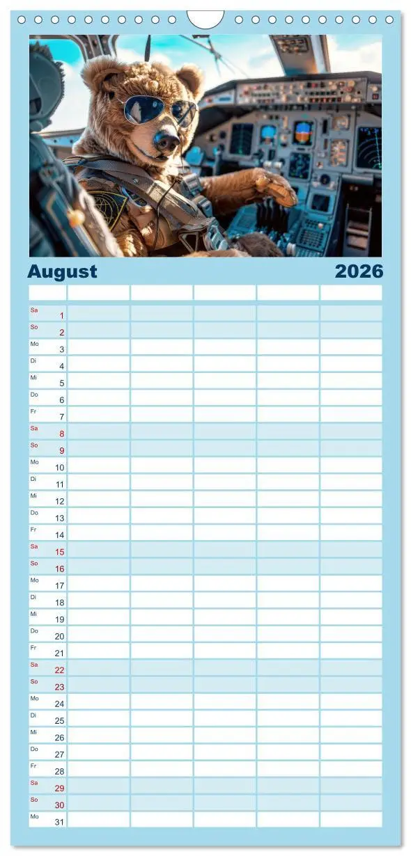 Bild: 9783516491890 | Familienplaner 2026 - Der tierisch lustige Piloten-Kalender mit 5...
