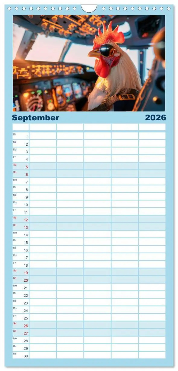 Bild: 9783516491890 | Familienplaner 2026 - Der tierisch lustige Piloten-Kalender mit 5...