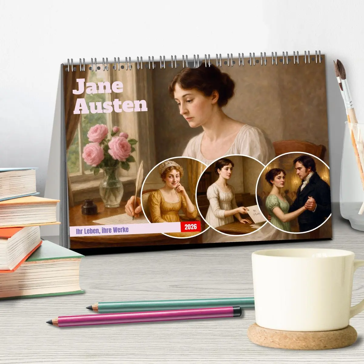 Bild: 9783516631890 | Jane Austen (Tischkalender 2026 DIN A5 quer), CALVENDO Monatskalender