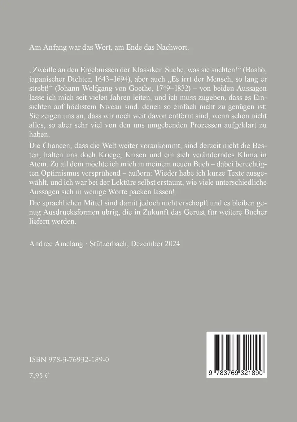 Rückseite: 9783769321890 | Schwarzkiefer und Rosalinde | Aphorismen · Gedanken · Splitter | Buch