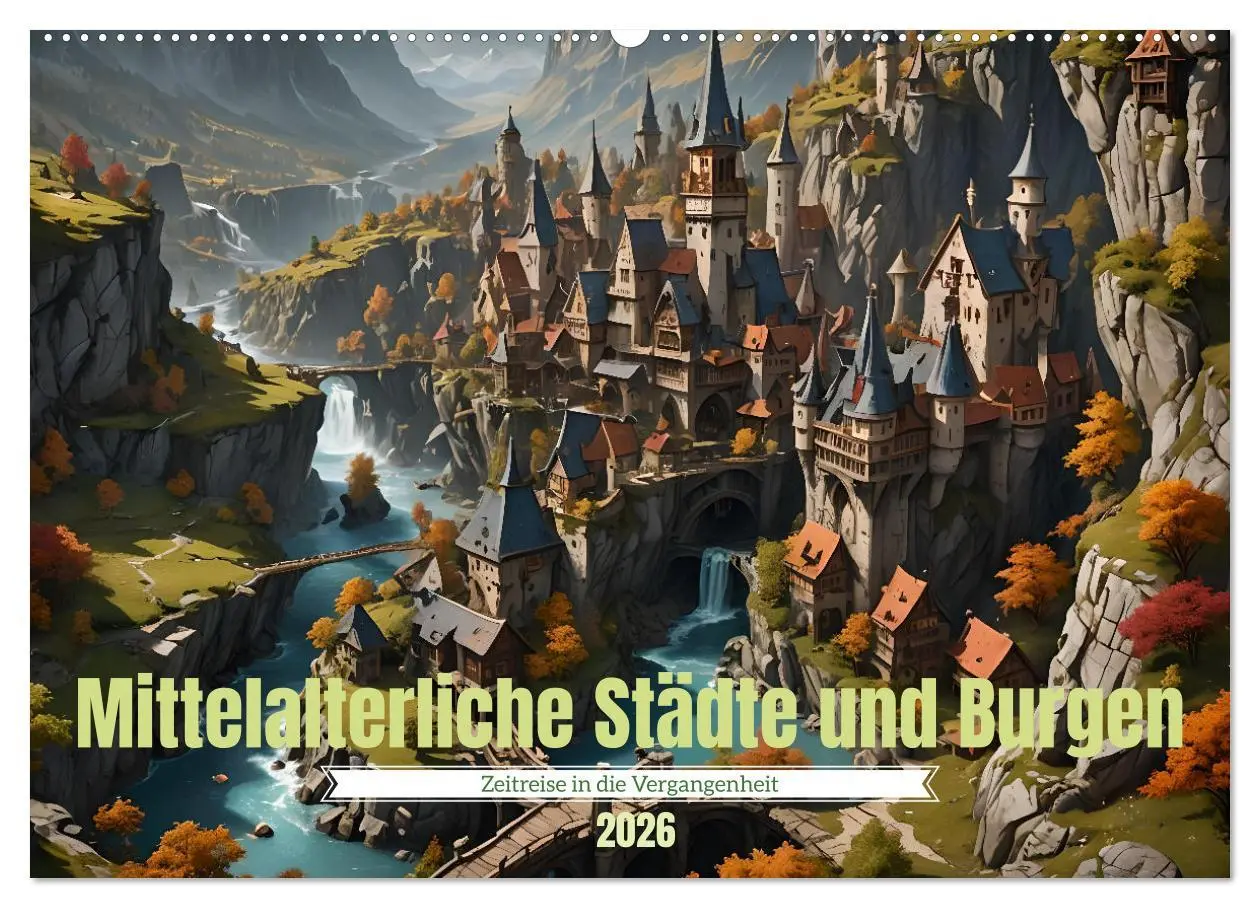 Cover: 9783457391990 | Mittelalterliche Städte und Burgen (Wandkalender 2026 DIN A2 quer),...