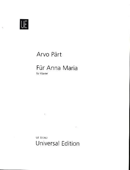 Cover: 9783702431990 | Für Anna Maria | Klavier. Partitur. | Arvo Pärt | Taschenbuch | Buch