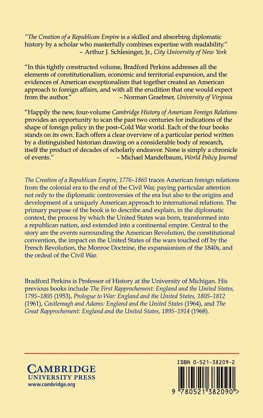 Rückseite: 9780521382090 | Cambridge History of American Foreign Relations | Bradford Perkins