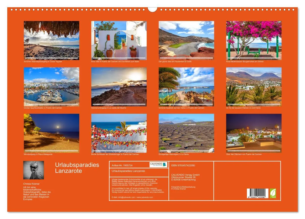 Bild: 9783457422090 | Urlaubsparadies Lanzarote (Wandkalender 2026 DIN A2 quer), CALVENDO...