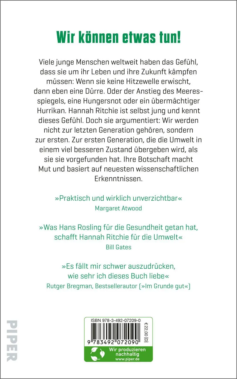 Rückseite: 9783492072090 | Hoffnung für Verzweifelte | Hannah Ritchie | Buch | 384 S. | Deutsch