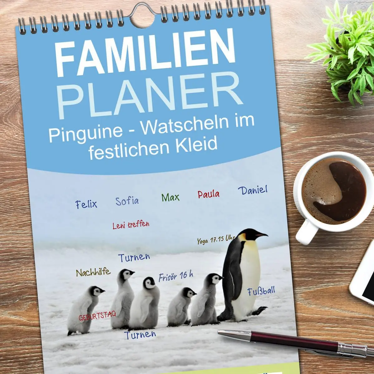 Bild: 9783516512090 | Familienplaner 2026 - Pinguine - Watscheln im festlichen Kleid mit...