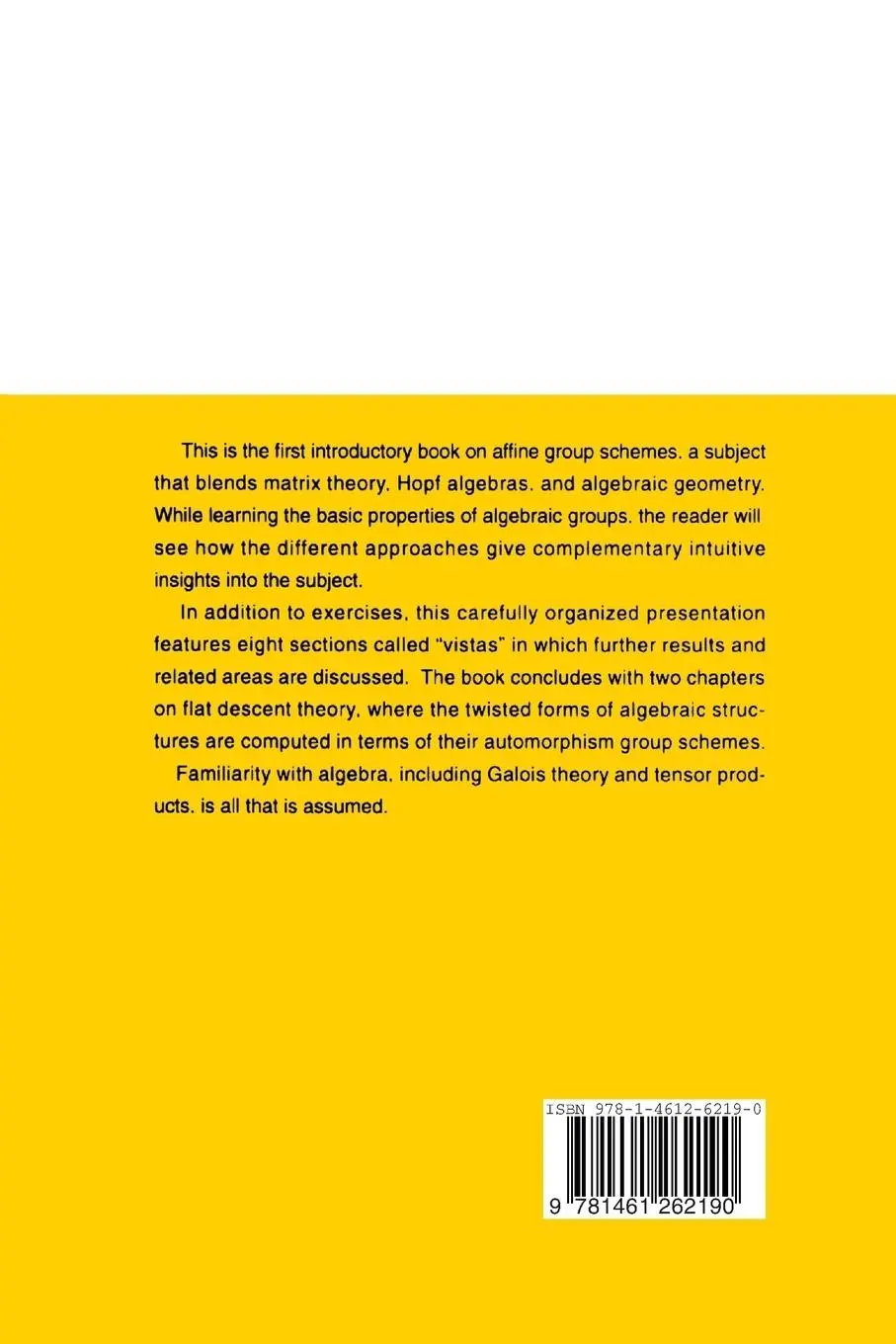 Rückseite: 9781461262190 | Introduction to Affine Group Schemes | W. C. Waterhouse | Taschenbuch