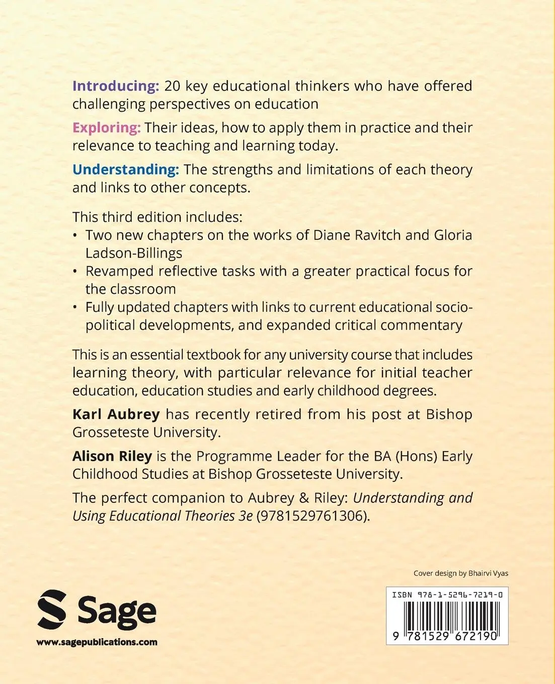 Rückseite: 9781529672190 | Understanding and Using Challenging Educational Theories (Third...