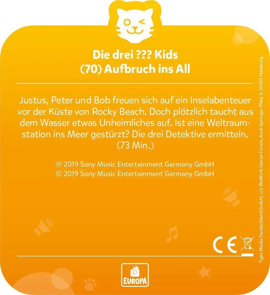 Bild: 4260535482290 | tigercard - Die drei ??? Kids - Folge 70: Aufbruch ins All | Deutsch