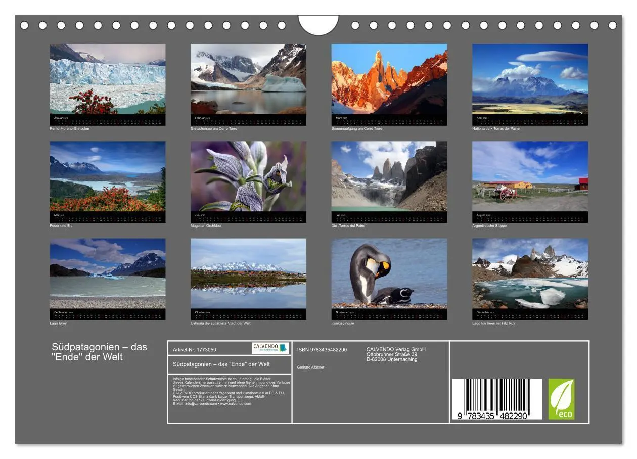 Bild: 9783435482290 | Südpatagonien - das "Ende" der Welt (Wandkalender 2025 DIN A4...