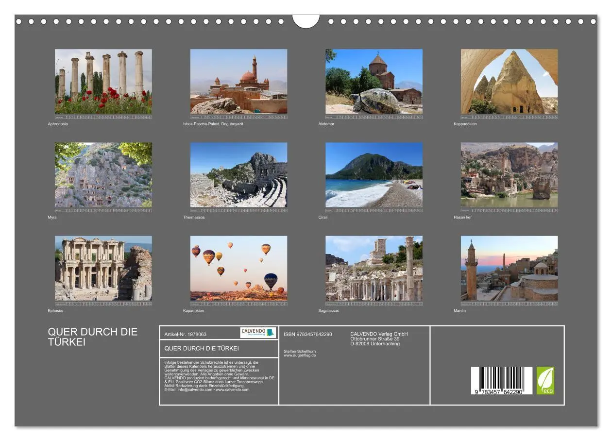 Bild: 9783457642290 | QUER DURCH DIE TÜRKEI (Wandkalender 2026 DIN A3 quer), CALVENDO...