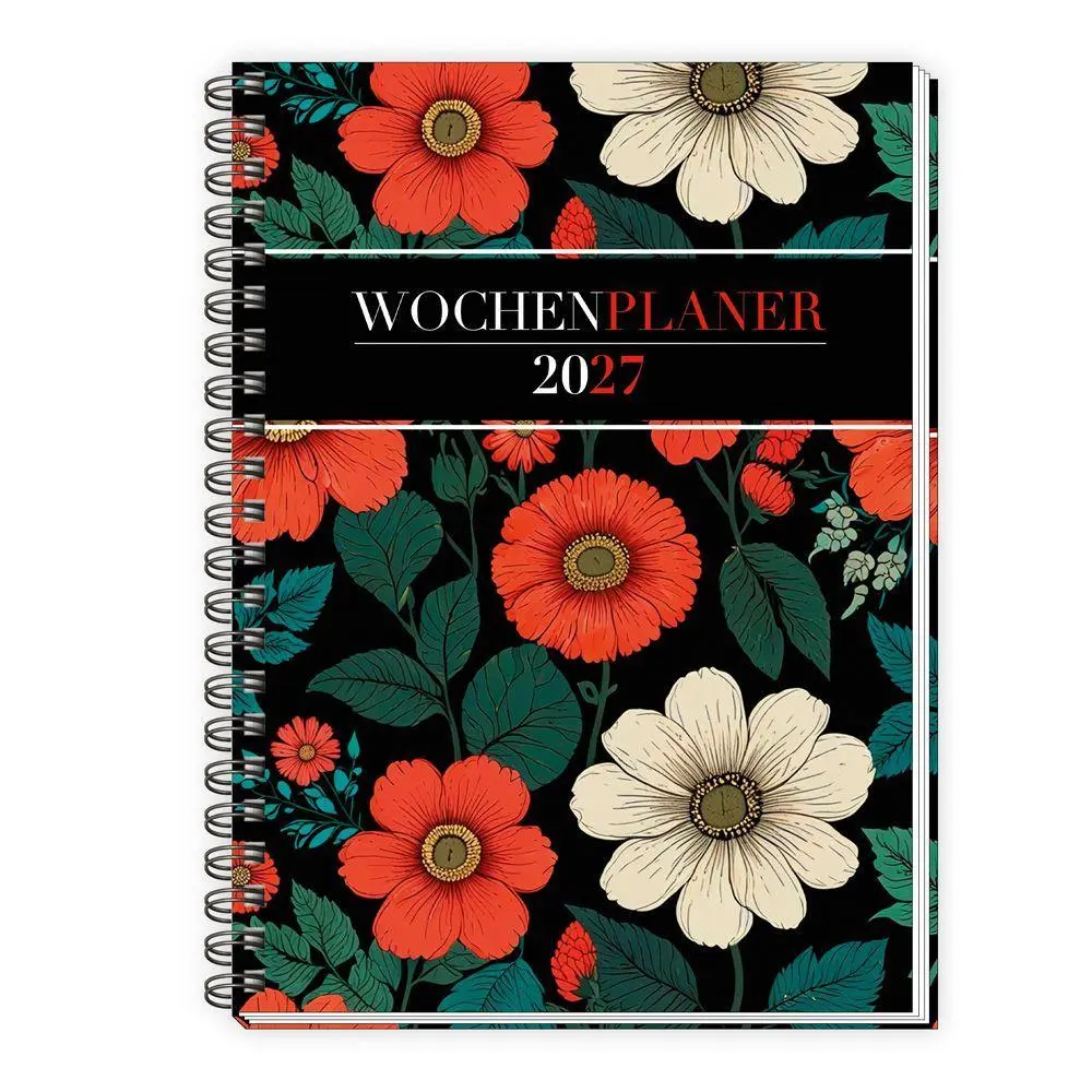 Cover: 4251901512390 | TRÖTSCH - Wochenplaner A5 mit Wire-O Blumen 2027 | Taschenkalender