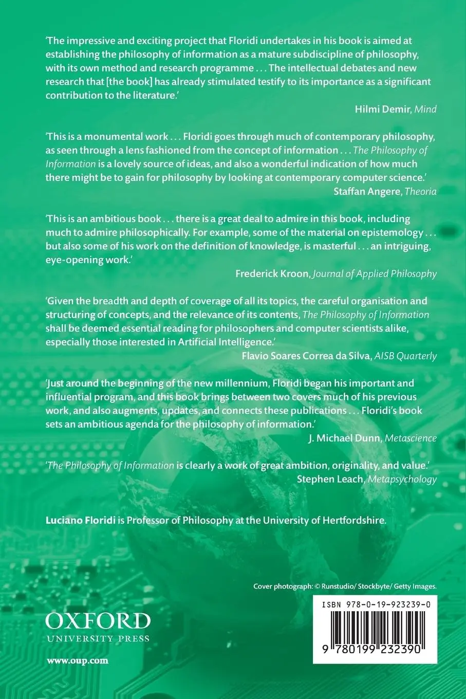 Rückseite: 9780199232390 | The Philosophy of Information | Luciano Floridi | Taschenbuch | 2013